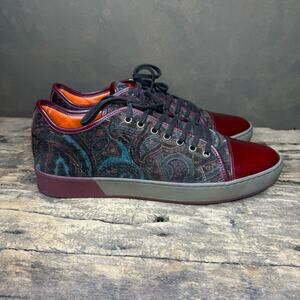 Men's Size 43 EU or 10 US ETRO Designer Casual Leather & Velvet Sneakers
